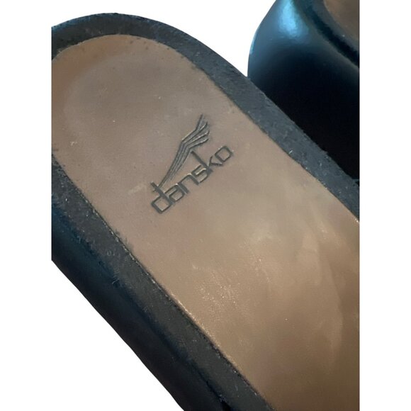 DANSKO Quilted Double Strap Leather Slip On Comfort Slide Wedge Sandal 8.5-9 - Picture 7 of 9